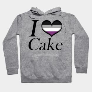 I Heart Asexual Cake Ace Pride Flag Design Hoodie